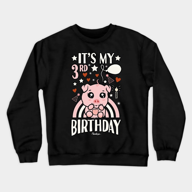 It's My 3rd Birthday Pig Crewneck Sweatshirt by Tesszero